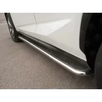 Пороги с площадкой нержавеющий лист 42 мм для Lexus NX-200 2014-2021