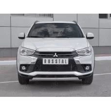 Защита передняя овальная дуга 75х42 мм для Mitsubishi ASX 2017-2019