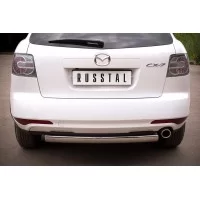 Защита заднего бампера овальная 75х42 мм для Mazda CX-7 2010-2013