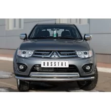 Защита передняя двойная 57-57 мм для Mitsubishi L200 2014-2015