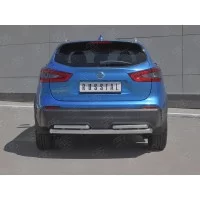 Защита заднего бампера двойная 57-42 мм для Nissan Qashqai 2019-2024