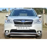 Защита передняя двойная 57-57 мм для Subaru Forester SJ 2013-2016