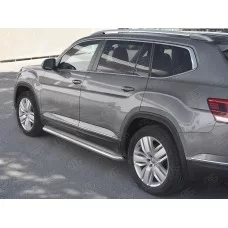 Пороги с площадкой нержавеющий лист 57 мм для Volkswagen Teramont 2018-2024