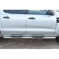 Пороги труба с накладками 76 мм вариант 1 для Ford Ranger 2012-2015