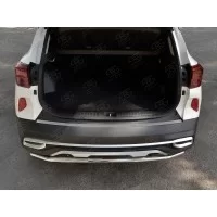 Накладка на задний бампер РусСталь шлифованный лист для Kia Seltos 2020