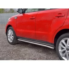 Пороги труба 42 мм вариант 1 для Kia Soul 2016-2024