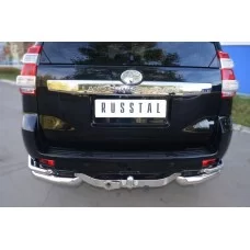 Защита задняя длинные двойные уголки 76-42 мм для Toyota Land Cruiser 150 2013-2017