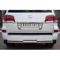 Защита заднего бампера 76-42 мм ступень для Lexus LX-570 2012-2015