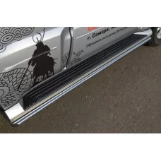 Пороги труба 42 мм вариант 1 для Mitsubishi Pajero IV 2011-2014
