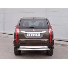 Защита задняя со ступенькой алюминиевый лист 57 мм вариант 1 для Mitsubishi Pajero Sport 2016-2020