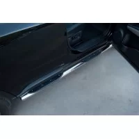Пороги труба 76 мм с накладками вариант 3 для Nissan X-Trail 2010-2015