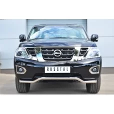 Защита переднего бампера 57 мм для Nissan Patrol 2014-2024