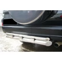 Защита заднего бампера двойная 76-42 мм для Land Cruiser Prado 120 2002-2009