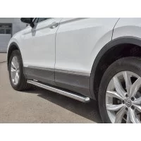 Защита штатных порогов 57 мм вариант 3 для Volkswagen Tiguan 2016-2024