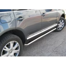 Пороги труба 76 мм вариант 1 для Volkswagen Touareg 2007-2010