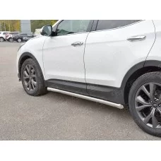 Пороги труба 57 мм вариант 1 для Hyundai Santa Fe 2015-2018