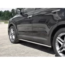 Пороги труба 42 мм вариант 1 для Hyundai Santa Fe Grand 2016-2018
