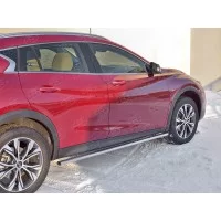 Пороги труба овальная с проступью 75х42 мм для Infiniti QX30 2016-2019
