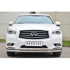 Защита передняя двойная 57-75х42 мм секции-дуга для Infiniti QX60/JX35 2012-2016