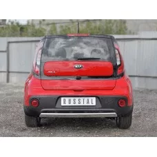 Защита заднего бампера овальная 75х42 мм для Kia Soul 2016-2024