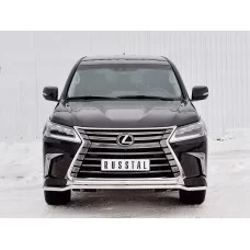 Защита передняя двойная 42-42 мм для Lexus LX-570/450d 2015-2024