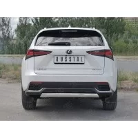 Защита заднего бампера овальная дуга 75х42 мм для Lexus NX-300 2017-2021