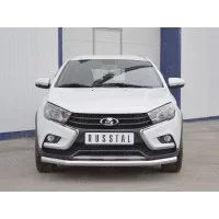 Защита переднего бампера секции 57 мм для Lada Vesta Cross 2017-2024