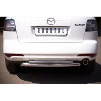 Защита заднего бампера двойная 57-42 мм для Mazda CX-7 2010-2013