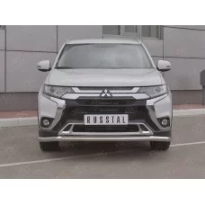 Защита переднего бампера 57 мм секции для Mitsubishi Outlander 2018-2024