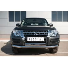 Защита передняя двойная 76-75х42 мм для Mitsubishi Pajero IV 2014-2024
