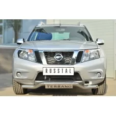 Защита переднего бампера с надписью 57 мм для Nissan Terrano 2014-2024