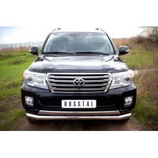 Защита передняя двойная 76-75х42 мм для Toyota Land Cruiser 200 2012-2015