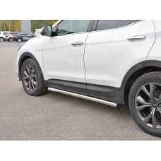Пороги труба 57 мм вариант 2 для Hyundai Santa Fe 2015-2018