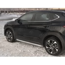 Пороги труба 57 мм вариант 1 для Hyundai Tucson 2018-2021
