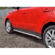 Пороги труба 57 мм вариант 1 для Kia Soul 2016-2024