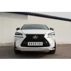Защита передняя овальная 75х42 мм для Lexus NX-200/200t/300h 2014-2017