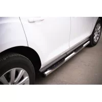 Пороги труба 76 мм с накладками вариант 2 для Mazda CX-7 2010-2013