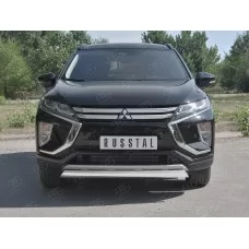 Защита передняя овальная 75х42 мм дуга для Mitsubishi Eclipse Cross 2018-2024