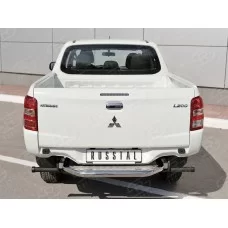Защита заднего бампера с алюминиевым с листом 57 мм вариант 2 для Mitsubishi L200 2015-2019