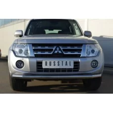 Защита переднего бампера 57 мм для Mitsubishi Pajero IV 2011-2014