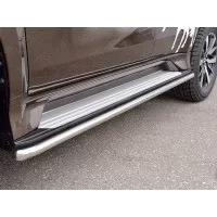 Защита штатных порогов 42 мм для Mitsubishi Pajero Sport 2016-2020