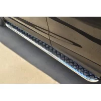 Пороги с площадкой алюминиевый лист 42 мм для Nissan Qashqai 2014-2024
