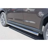 Пороги труба 57 мм вариант 3 для Peugeot 4008 2013-2017