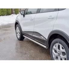 Пороги труба 57 мм вариант 3 для Renault Kaptur 2016-2024