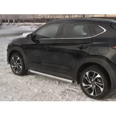 Пороги труба 57 мм вариант 2 для Hyundai Tucson 2018-2021