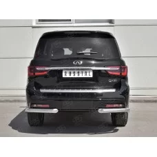 Защита задняя уголки 76 мм секции под брызговик для Infiniti QX80 2018-2024