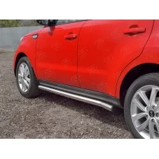 Пороги труба 57 мм вариант 2 для Kia Soul 2016-2024