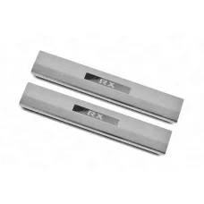 Накладки на пороги Russtal шлифованные с надписью для Lexus RX-200t/350 2015-2024