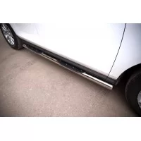Пороги труба 76 мм с накладками вариант 3 для Mazda CX-7 2010-2013