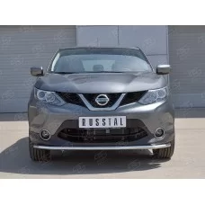 Защита переднего бампера 42 мм для Nissan Qashqai (СПБ) 2015-2019